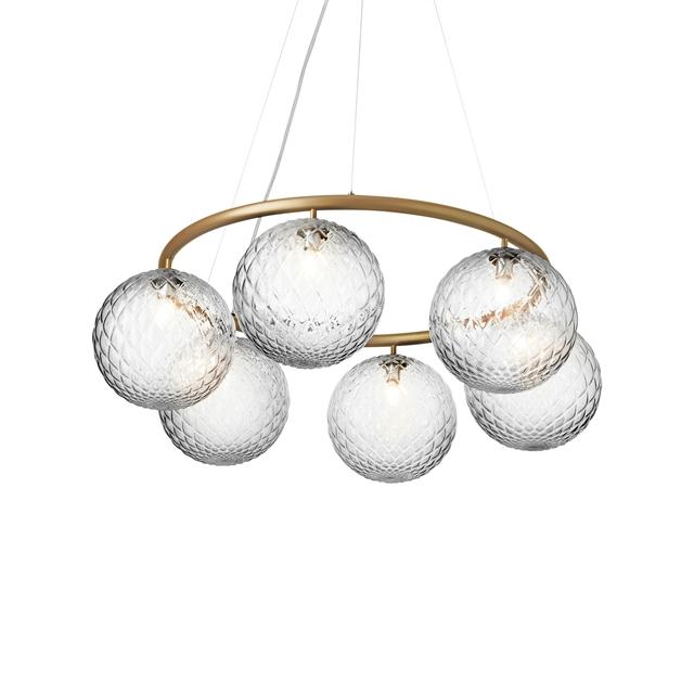 Nuura Miira Circular Lysekrone Messing Optic Klar