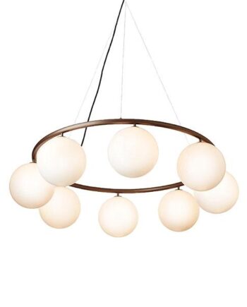 Nuura Miira   Circular Lysekrone Mørk Bronze  Opal Hvid