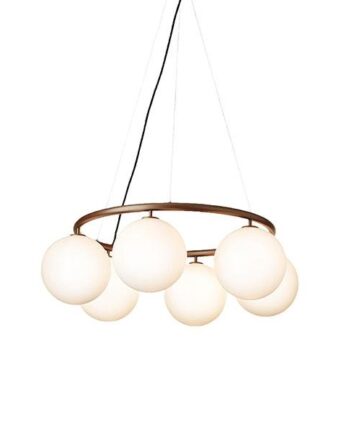 Nuura Miira   Circular Lysekrone Mørk Bronze Opal Hvid