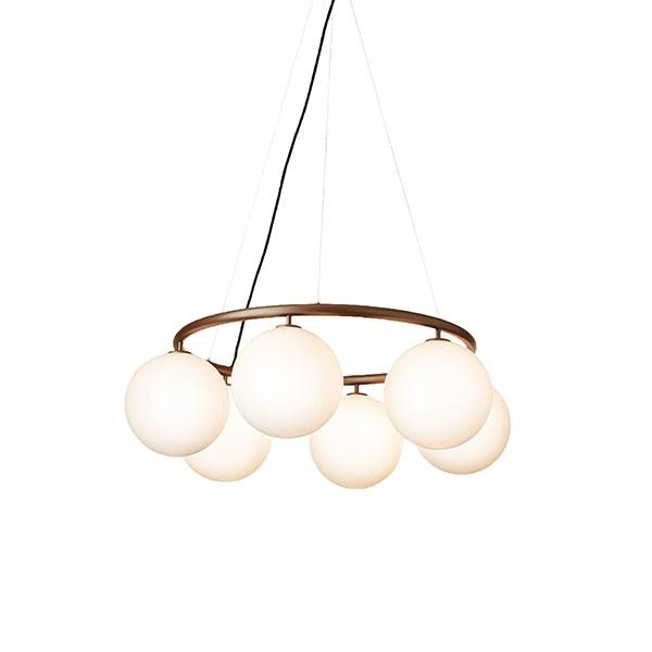 Nuura Miira Circular Lysekrone Mørk Bronze Opal Hvid