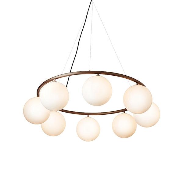 Nuura Miira Circular Lysekrone Mørk Bronze Opal Hvid