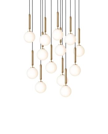 Nuura Miira 13 Lysekrone Lille Messing   Opal