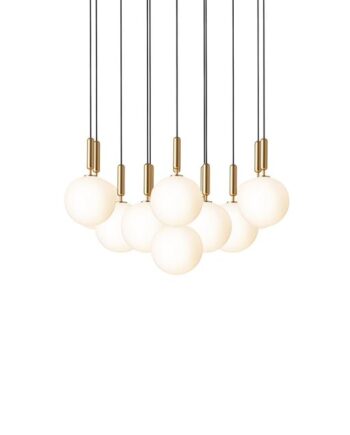 Nuura Miira 13 Lysekrone Stor Messing   Opal