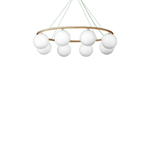 Nuura Miira Oval Lysekrone Messing Opal