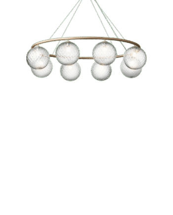 Nuura Miira   Oval Lysekrone Messing Optic Clear