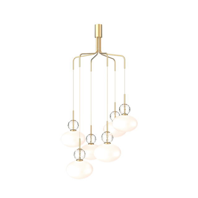 Nuura Rizzatto Cluster Pendel Satin Messing Opal