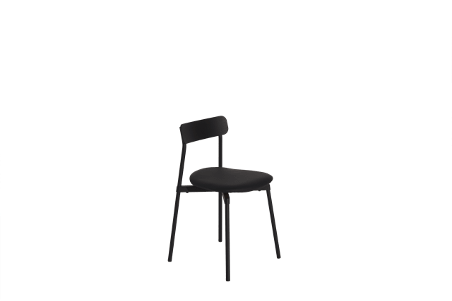 Petite Friture Fromme Bois Spisebordsstol Cuir Sort