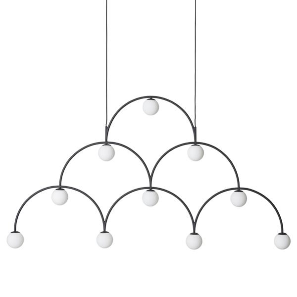 Pholc Bounce 169 Pendel Sort Hvidt Glas