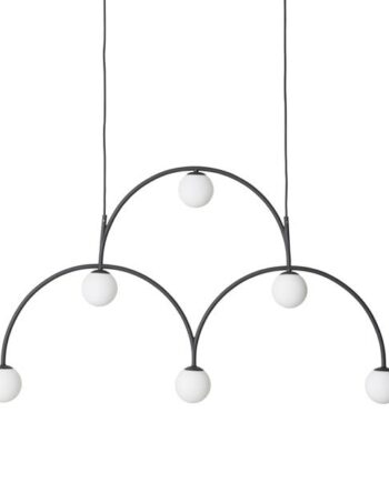 Pholc Bounce 116 Pendel Sort   Hvidt Glas