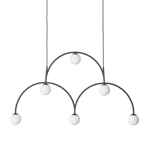 Pholc Bounce 116 Pendel Sort Hvidt Glas