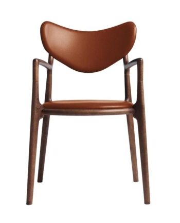 Ro Collection Salon Spisebordsstol Polstret Bøg Valnød Calvados Læder
