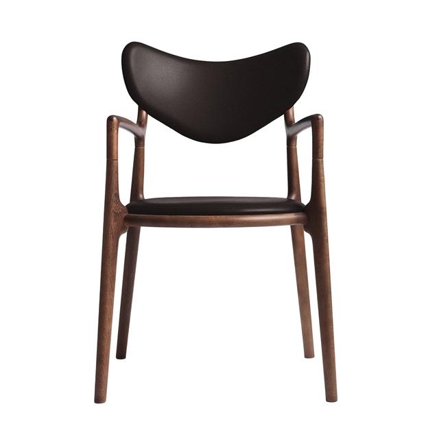 Ro Collection Salon Spisebordsstol Polstret Bøg Valnød Mørkebrun Læder