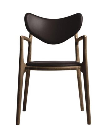 Ro Collection Salon Spisebordsstol Polstret Røget Eg Mørkebrun Læder