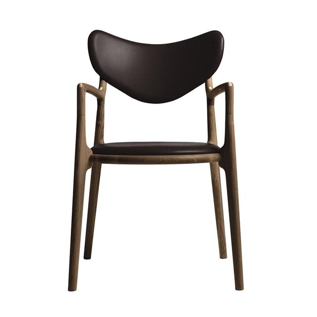Ro Collection Salon Spisebordsstol Polstret Røget Eg Mørkebrun Læder