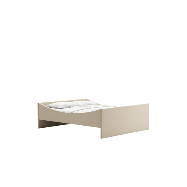 Rye Curved Sengestel 140x200 Lys Beige
