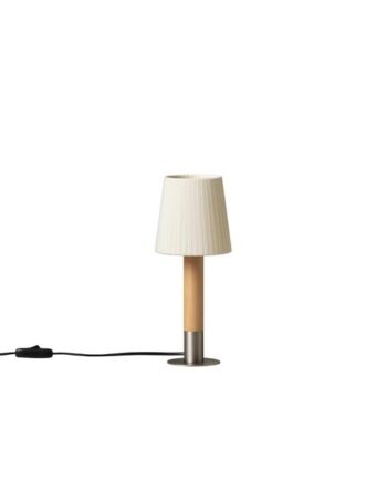 Santa   Cole Básica Mínima Bordlampe Natural Birk Nikkel