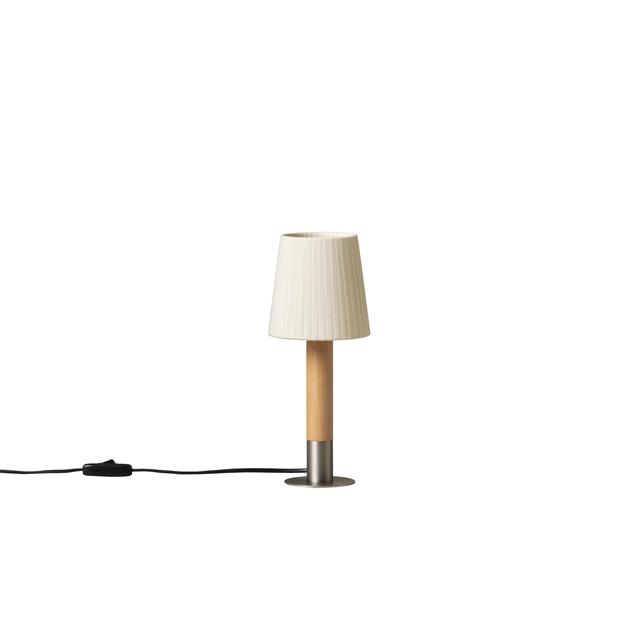 Santa Cole Básica Mínima Bordlampe Natural Birk Nikkel