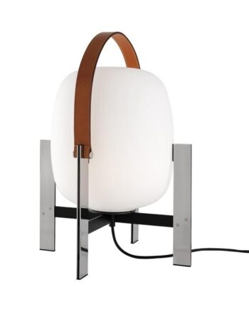 Santa   Cole Cesta Metálica Bordlampe Med Læderhåndtag