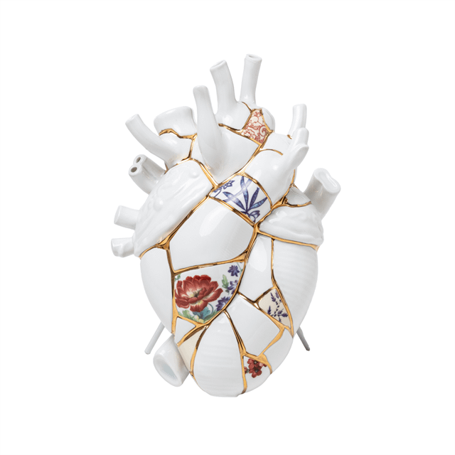 Seletti Love In Bloom Kintsugi Vase Hvid Multifarvet