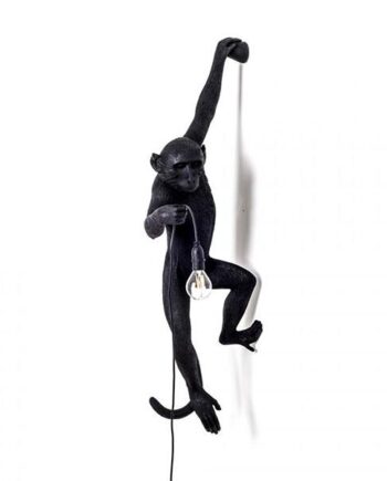 Seletti Monkey Hanging Left Væglampe Sort Udendørs