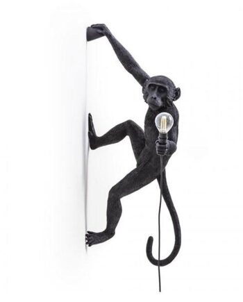 Seletti Monkey Hanging Right Væglampe Sort Udendørs