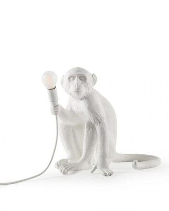 Seletti Monkey Sitting Bordlampe Hvid