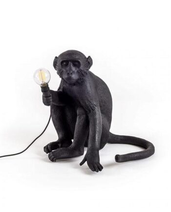 Seletti Monkey Sitting Bordlampe Sort Udendørs