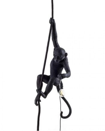 Seletti Monkey With Rope Loftlampe Sort Udendørs