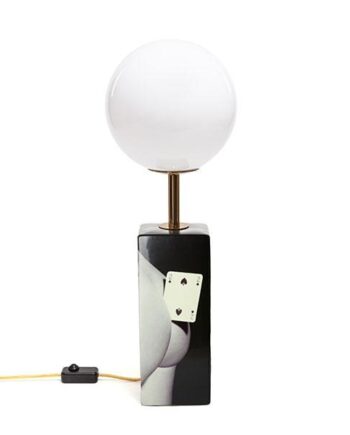 Seletti Toiletpaper Home Two Of Spades Bordlampe Hvid Multifarvet