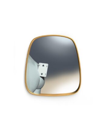 Seletti Toiletpaper Home Two Of Spades Spejl Guld Multifarvet
