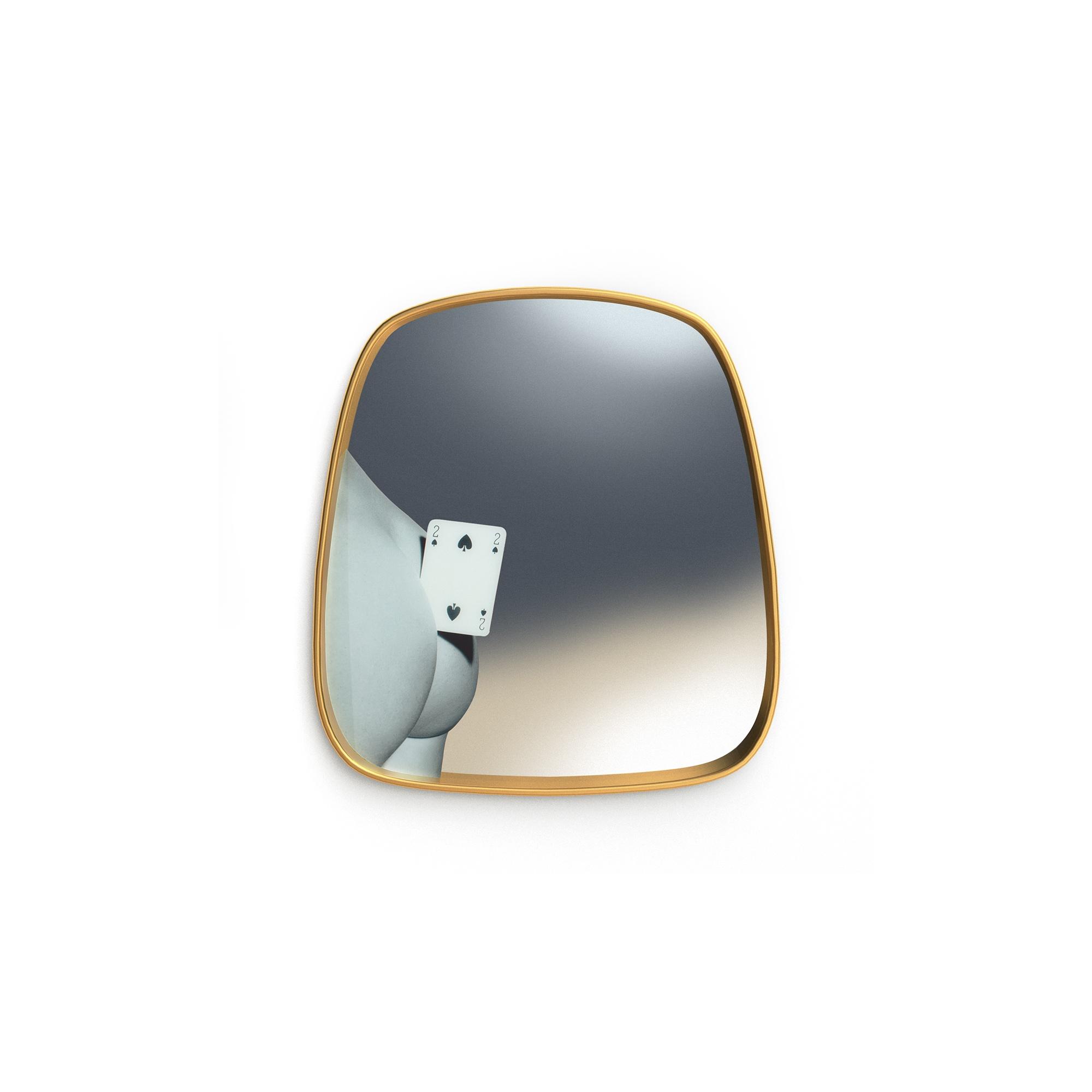 Seletti Toiletpaper Home Two Of Spades Spejl Guld Multifarvet
