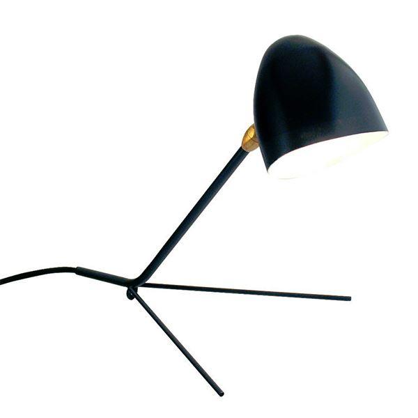 Serge Mouille Cocotte Bordlampe Sort Messing