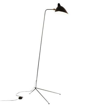 Serge Mouille Lampadaire   Droit Gulvlampe Sort   Messing