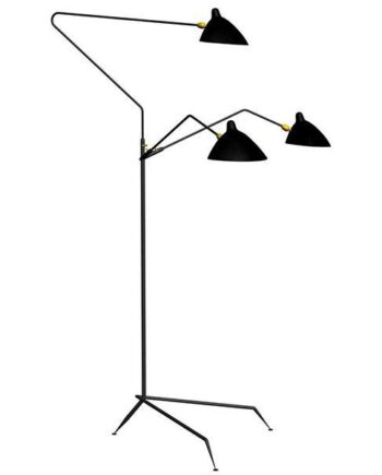 Serge Mouille Lampadaire   Gulvlampe Sort   Messing
