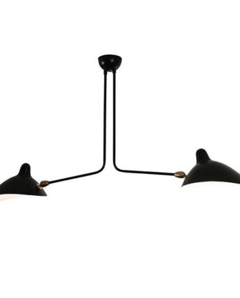 Serge Mouille Plafonnier   Loftlampe Sort   Messing Fikseret