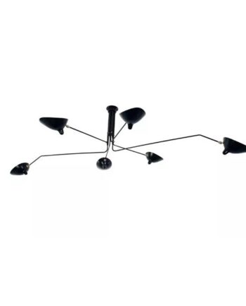 Serge Mouille   Rotating Arms Loftlampe Sort Hvid