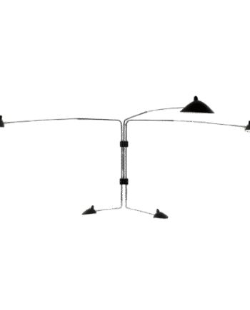 Serge Mouille   Rotating Straight Arms Væglampe Sort