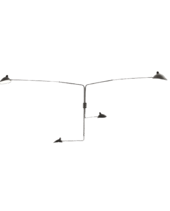 Serge Mouille   Rotating Straight Arms Væglampe Sort