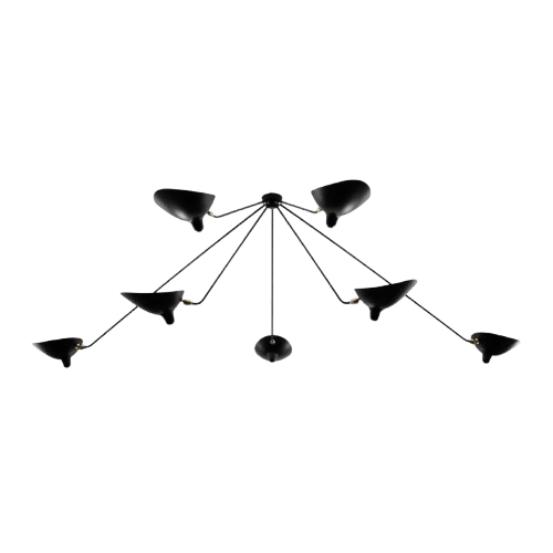 Serge Mouille Spider Fixed Arms Loftlampe Sort
