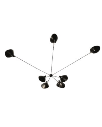 Serge Mouille Spider   Fixed Arms Væglampe Sort