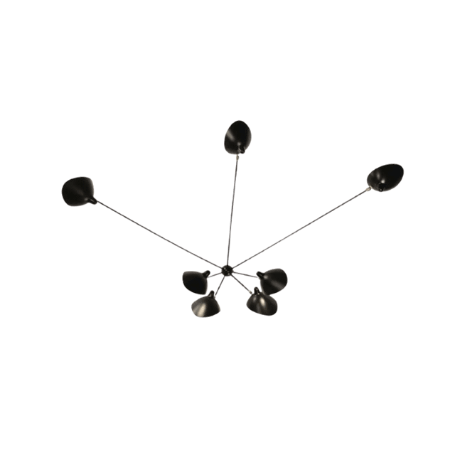 Serge Mouille Spider Fixed Arms Væglampe Sort