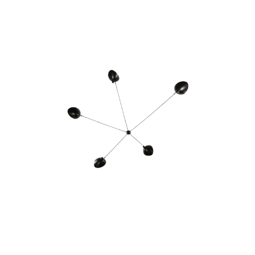 Serge Mouille Spider Fixed Arms Væglampe Sort
