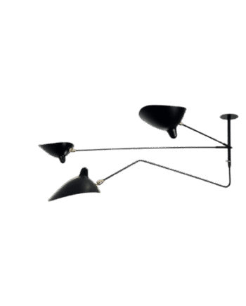 Serge Mouille   Still Arms     Curved Loftlampe Sort