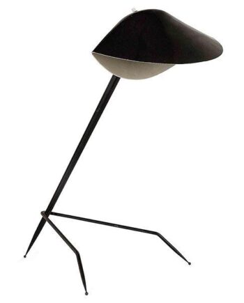 Serge Mouille Tripode Bordlampe Sort   Messing