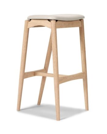 Sibast Furniture No   Barstol 65 Uden Ryg Hvidt Olieret Eg Silk Lysegrå