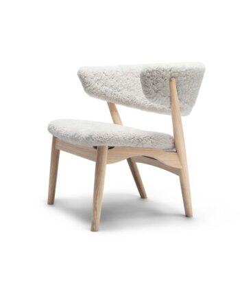 Sibast Furniture No   Lænestol Fuldpolstret Hvidolieret Egetræ Og Sheepskin Short Moonlight