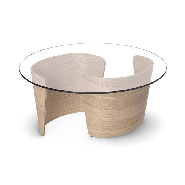 Sibast Furniture No Lounge Sofabord ø90 Høj Hvid Olieret Eg Glas