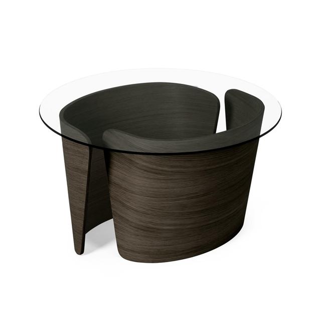 Sibast Furniture No Lounge Sofabord ø70 Høj Mørk Olieret Eg Glas