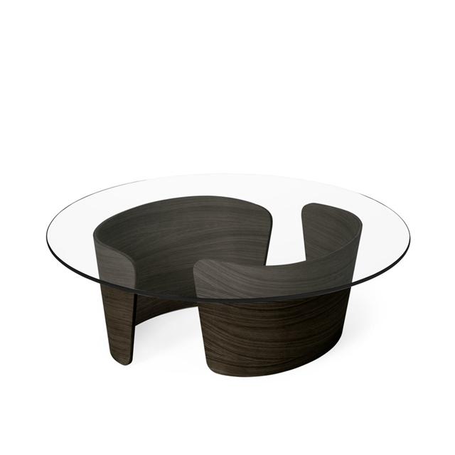 Sibast Furniture No Lounge Sofabord ø90 Lav Mørk Olieret Eg Glas