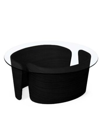 Sibast Furniture No   Lounge Sofabord ø70 Lav Sort Eg Glas